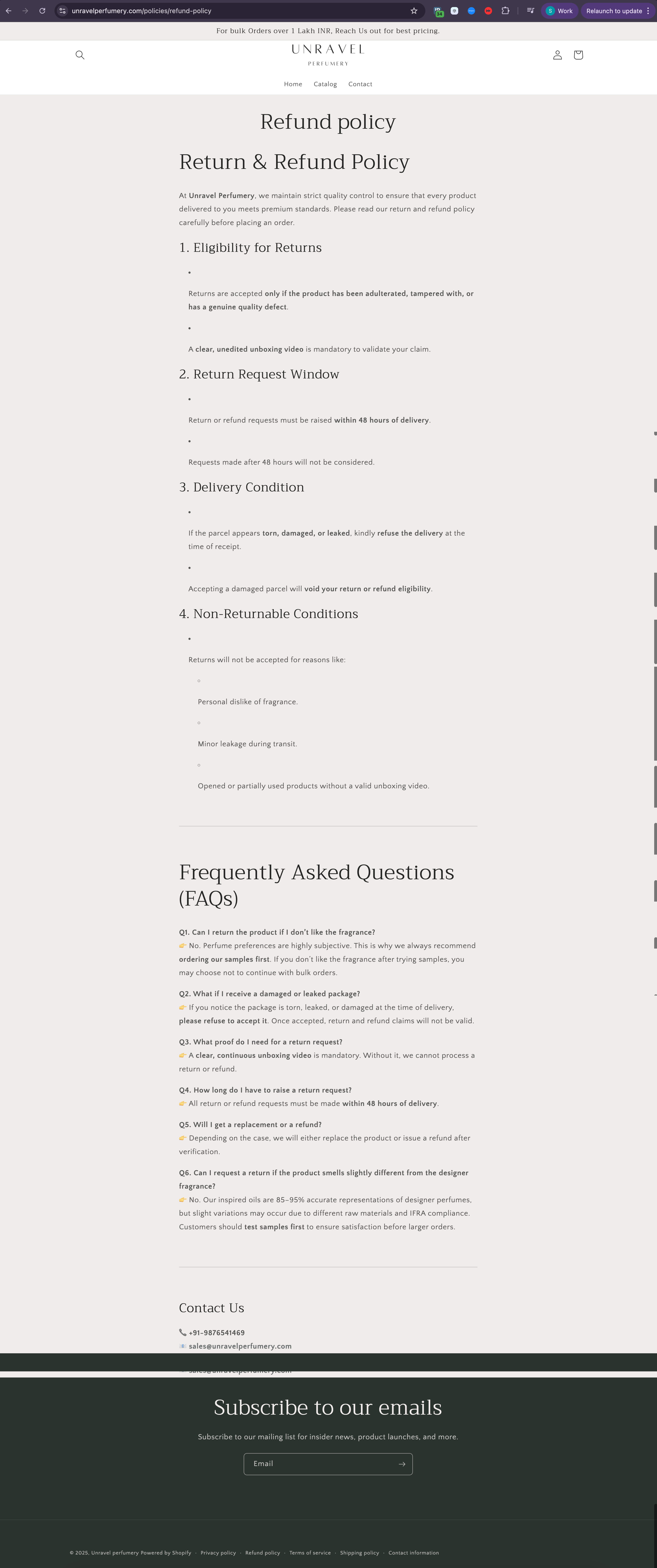 Return Policy Unravel - Return Conditions