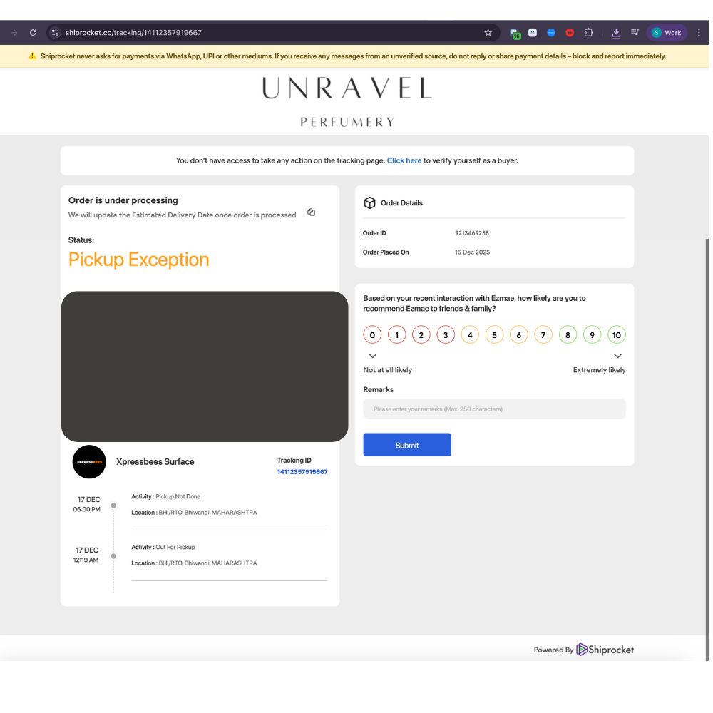 Shipping Info - Booked but Still Not Shipped