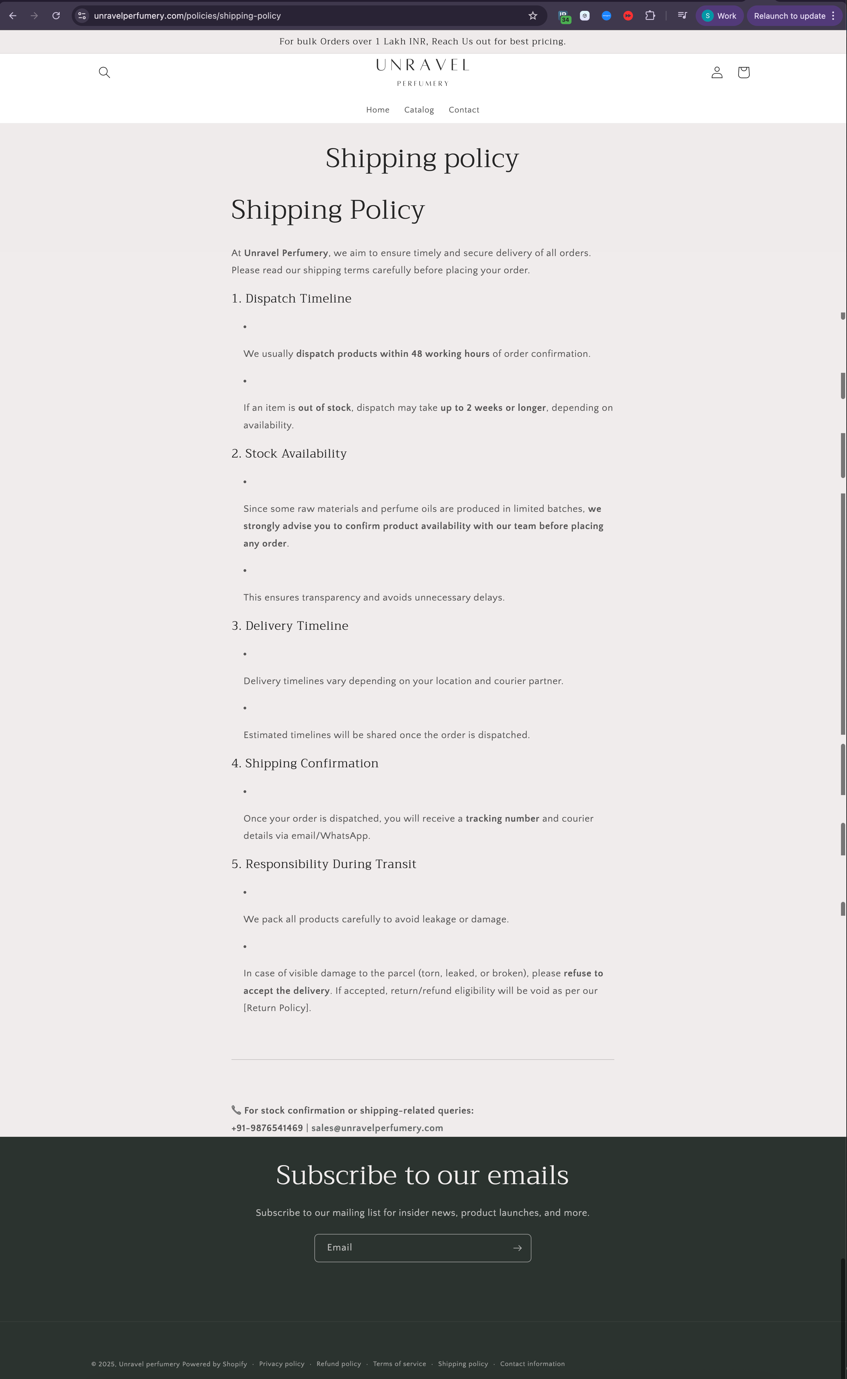 Shipping Policy Unravel - "48 Hours" Promise