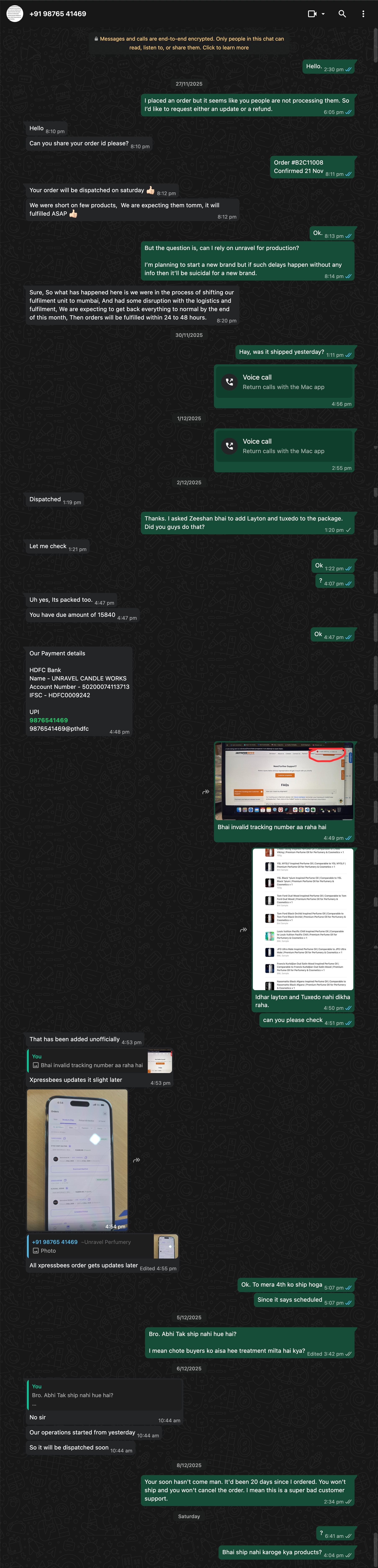 Unravel Support WhatsApp Chat - Complete Conversation
